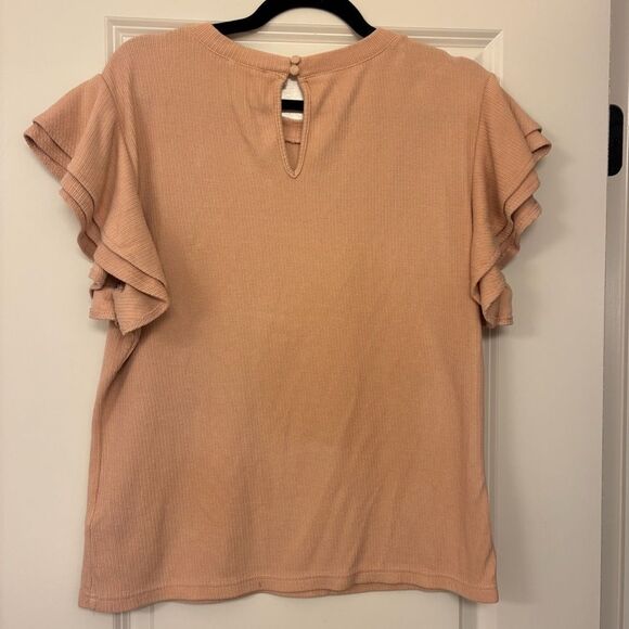 ANTHROPOLOGIE DELETTA Flutter Sleeve Sweater January Pink Women’s Size XL - Picture 5 of 7